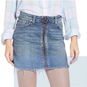 Free People We The Free Zip It Up Denim MiniSkirt